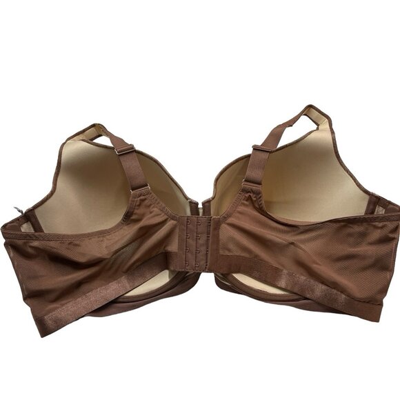 Ambrielle Bra Womens 50DDD Brown Nutmeg Lace Balconette Full Coverage Underwire - Picture 2 of 5